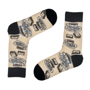 Bej Kahve Desenli Çorap