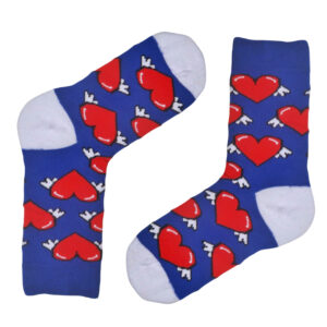 Kanatlı Kalp Desenli Çorap