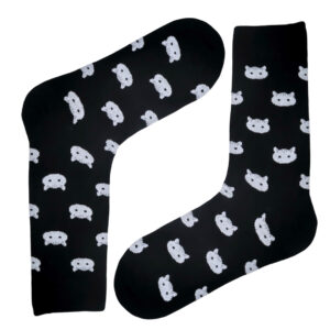 Siyah Kedi Desenli Çorap
