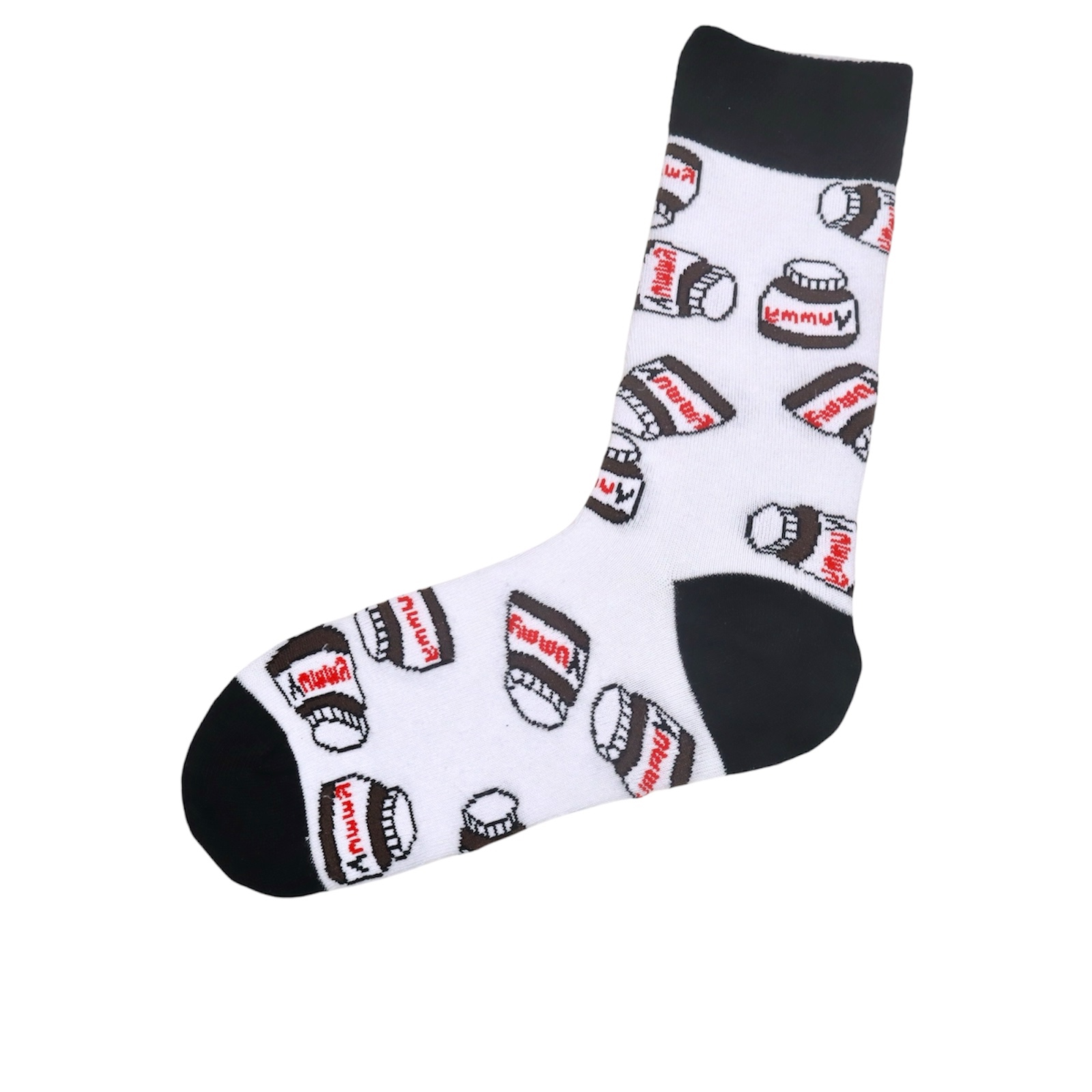 Beyaz Nutella Desenli Çorap - Görsel 2