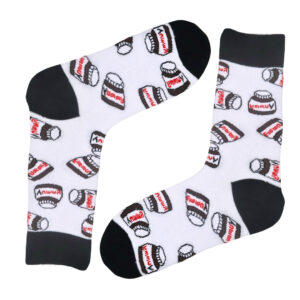 Beyaz Nutella Desenli Çorap