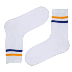 Sarı Mavi Şerit Desenli Çorap