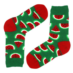 Yeşil Karpuz Dilim Desenli Çorap