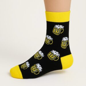 Siyah Bira Desenli Çorap