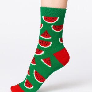 Yeşil Karpuz Dilim Desenli Çorap